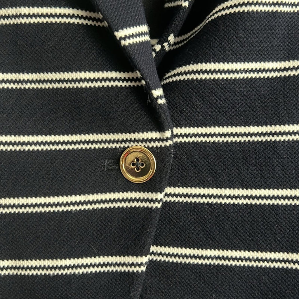 Calvin Klein Striped One-Button Blazer in Navy/White, Size 14 EXCELLENT!
