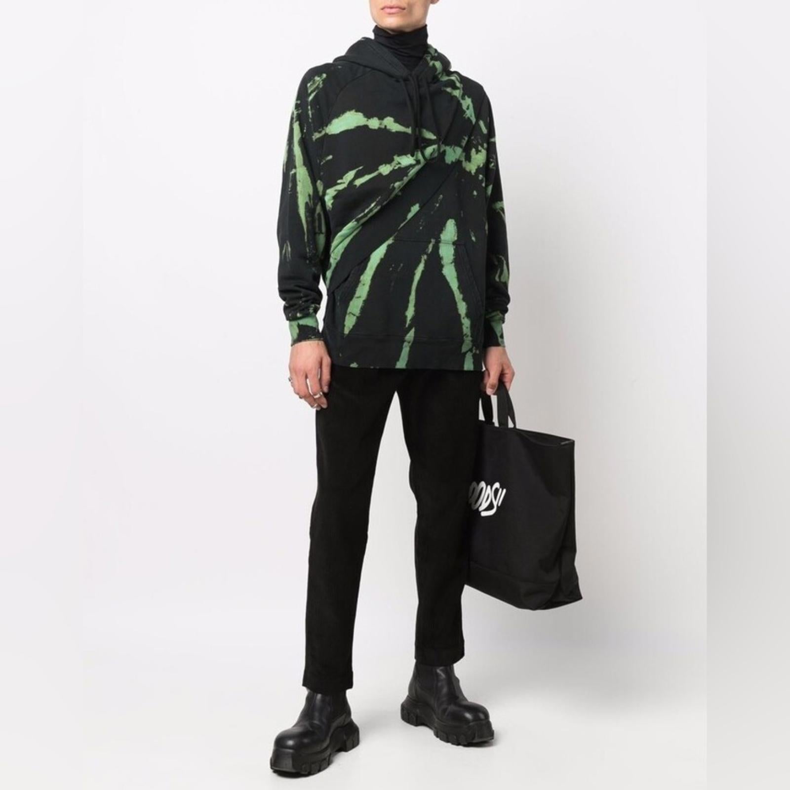 Études Tie Dye Layered Look Hoodie in Green/Black Size XS New w/Tag Retail $280