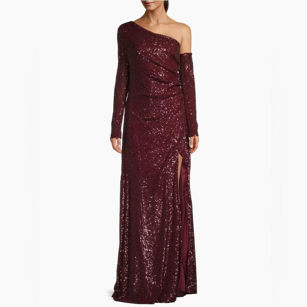 Donna Karan New York Social Occasion Asymmetric Sequined Gown, Size 16 NEW $595