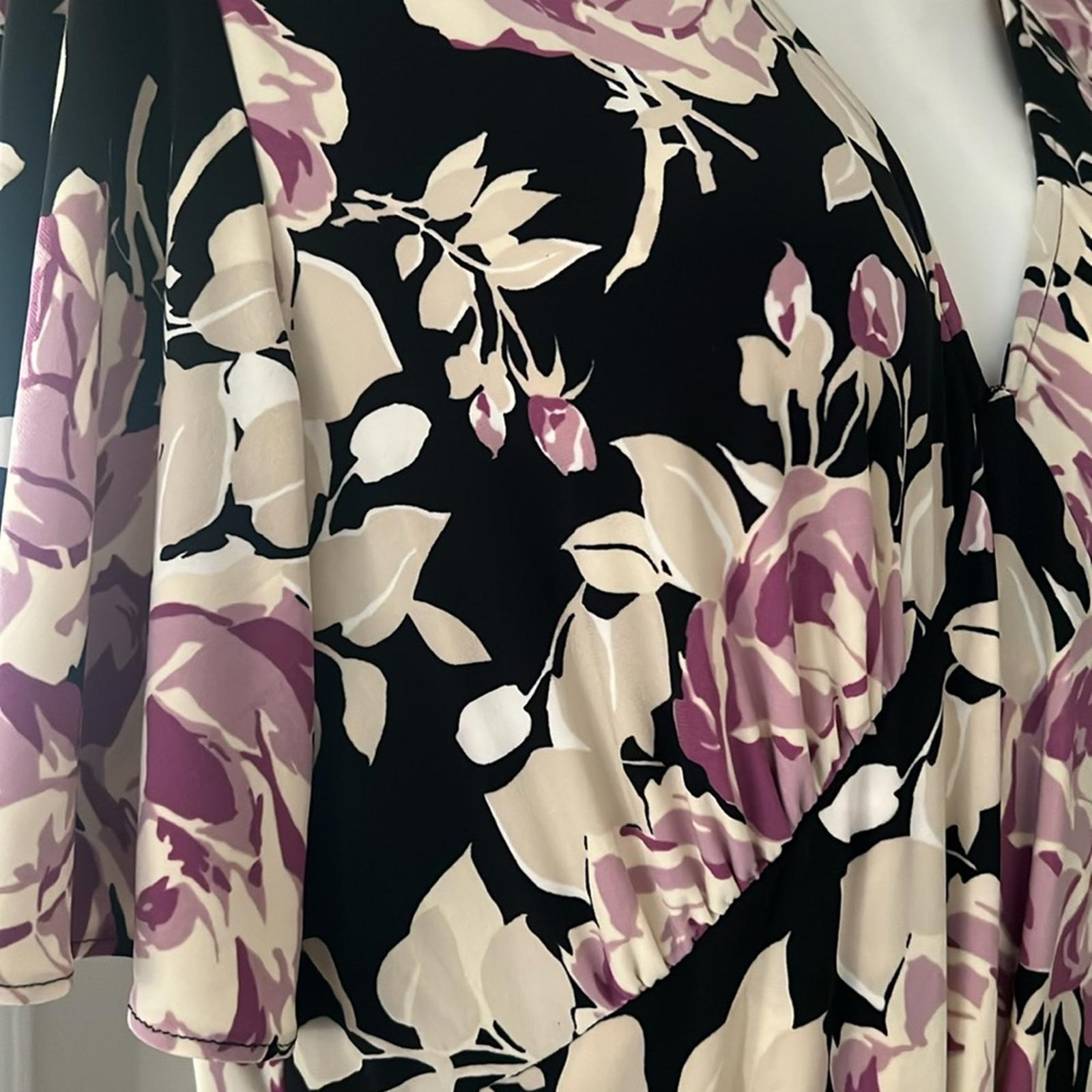 NEW Lauren Ralph Lauren Floral Belted Jersey Dress Size 16 EXCELLENT Retail $338