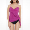 Magicsuit Winnie Asymmetric-Hem Tankini Top, Hibiscus Pink, Size 16 NWT