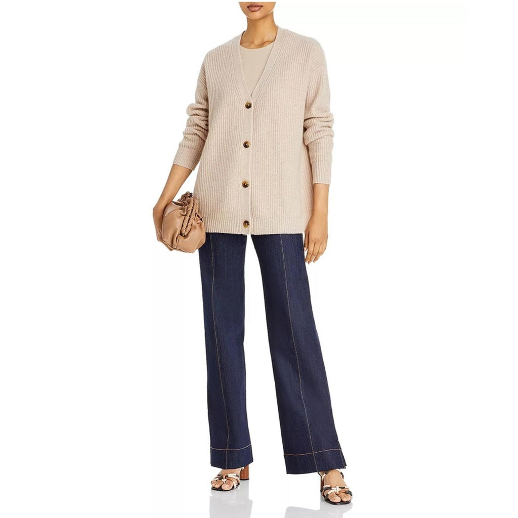C by Bloomingdale's Cashmere Ribbed Oversized Cashmere Cardigan Size L NEW