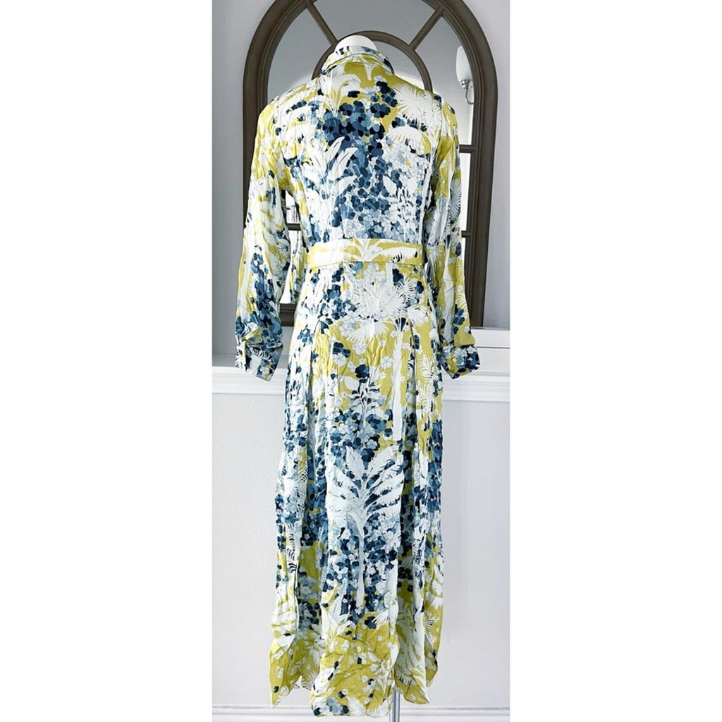 Falguni Shane Peacock Yellow Divine Long Maxi Dress, Size M, New w/Tag