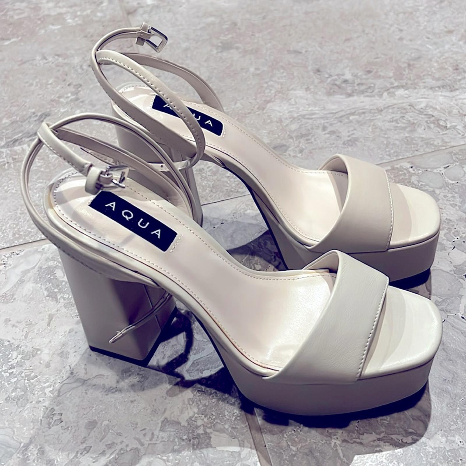 Aqua Bloomingdale’s Cher Ankle Strap Platform High Heel Sandals, Size 9.5 NEW