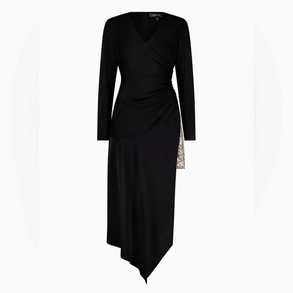 BCBGMaxazria Sequin Asymmetric Midi-Dress, Size 6, New with Tag