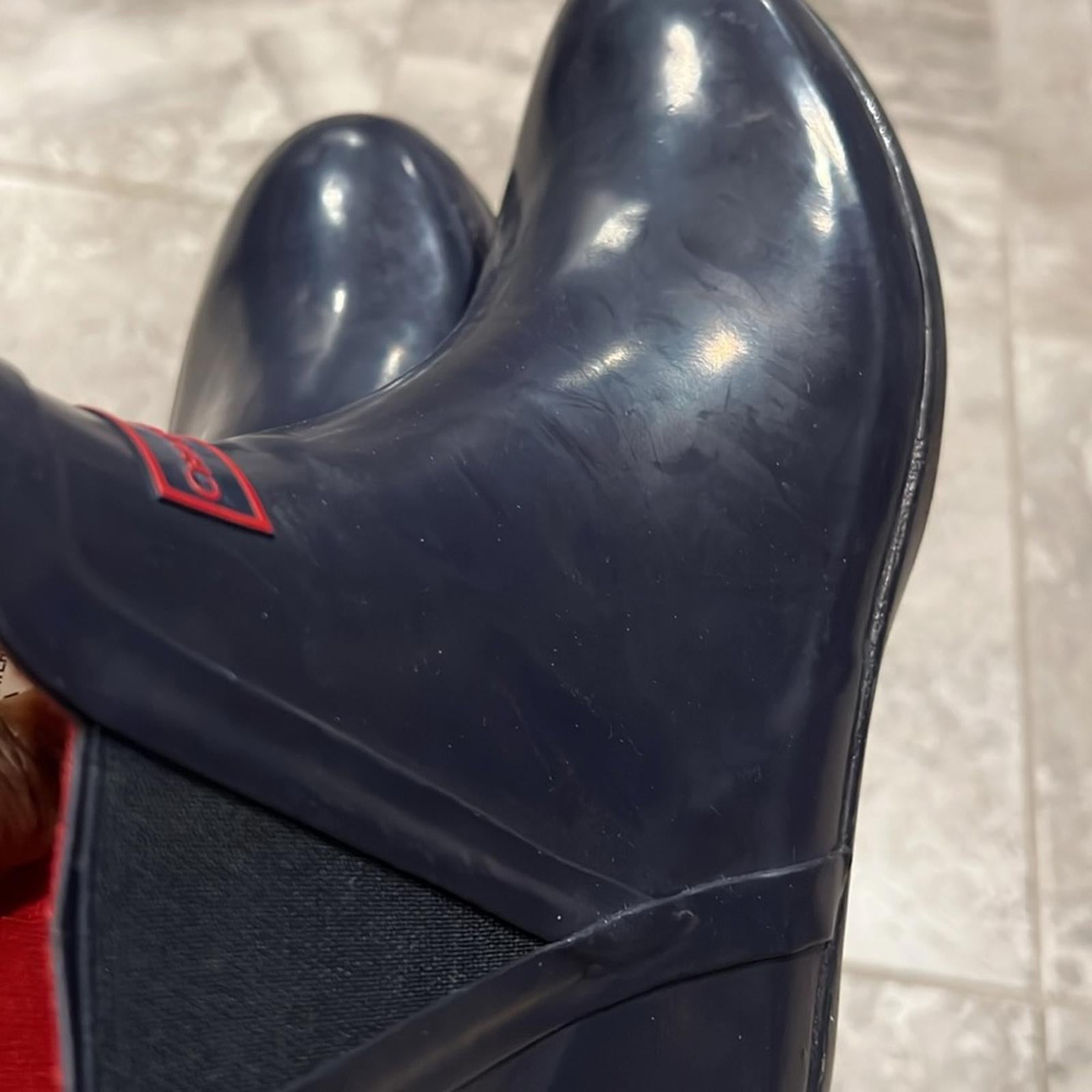 Charter Club Cloudburst Outdoor Stretch Rain Boots in Navy EXCELLENT