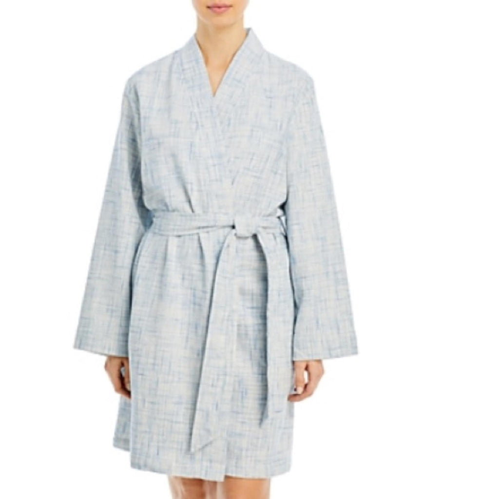 Hudson Park Collection Strié Print Waffle Bathrobe in Blue Size L/XL New w/Tag