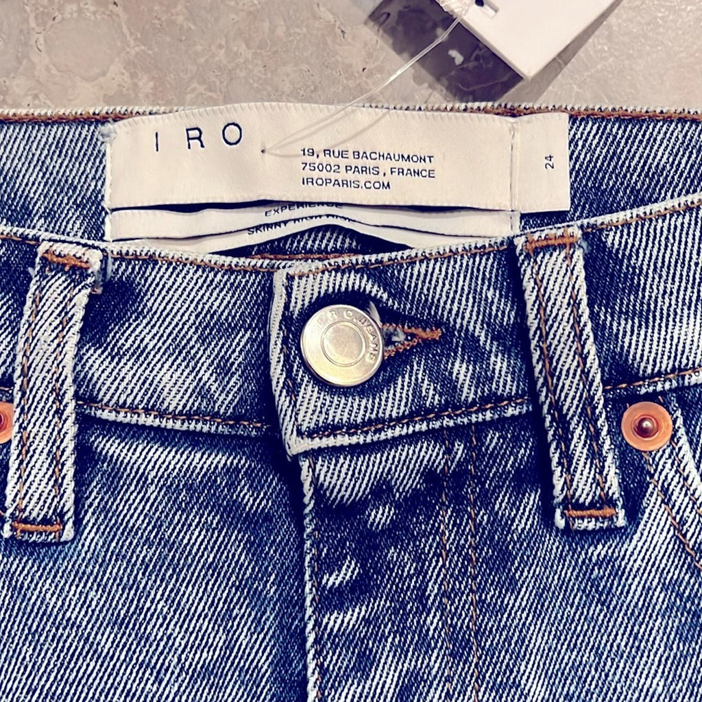 IRO Oilie High-Rise Skinny Jeans in Light Denim Acid Wash Size 24 New w/Tag $380