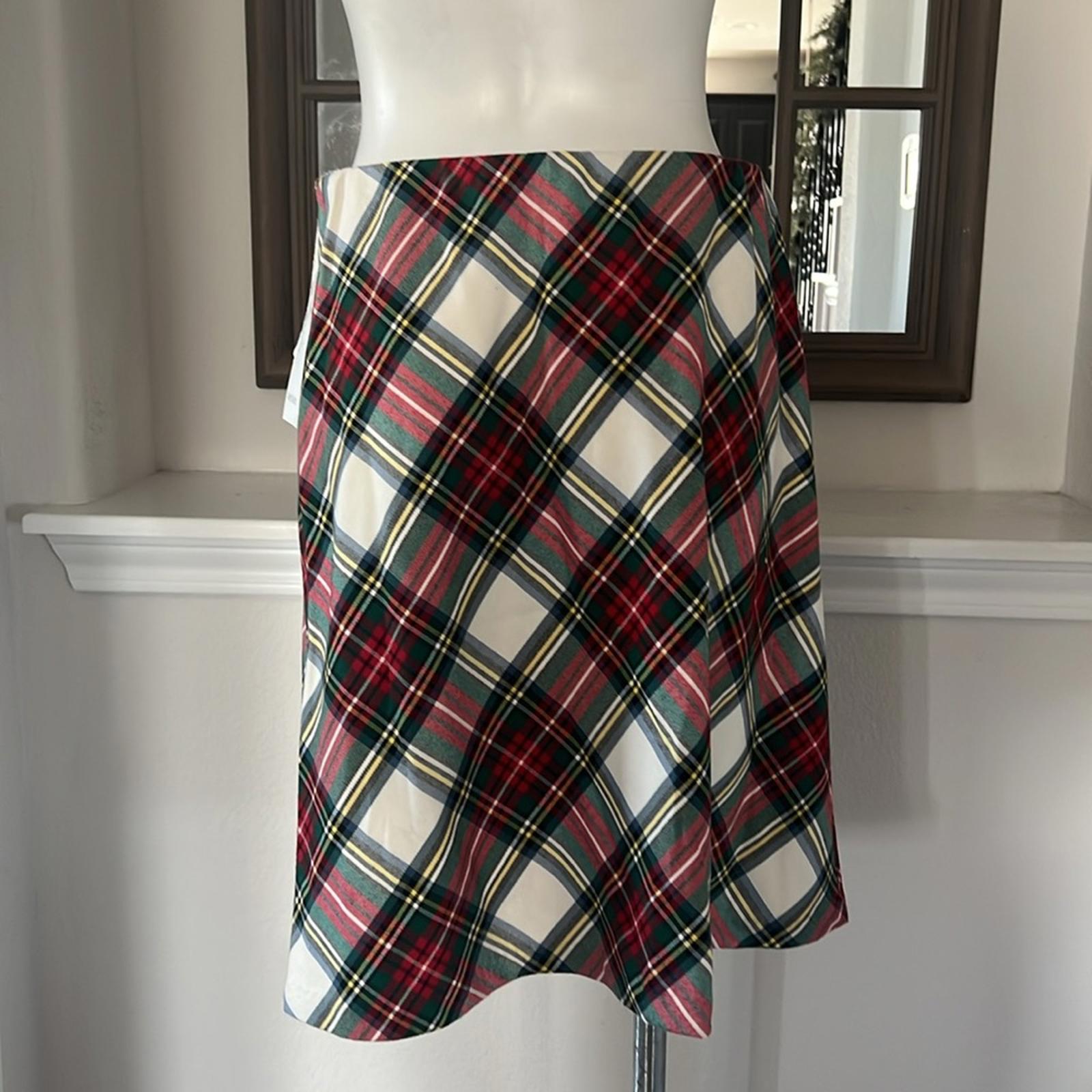 Karen Kane Bias Cut Plaid Pencil Skirt, Above Knee Size L New w/Tag Retail $118