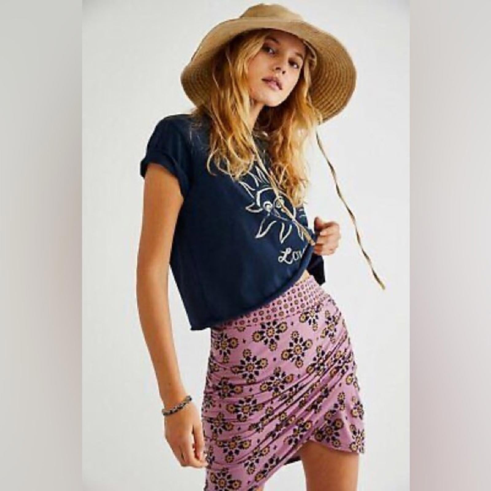Free People She’s Something Else Mini Skirt, Smoky Lilac, Size S New with Tag
