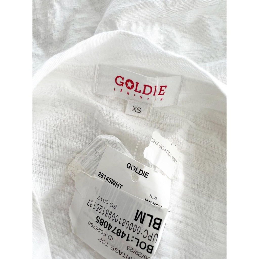 NEW Goldie Lewinter WHITE Pima Cotton Vintage Top, Size XS New w/Tag (Sold Out)