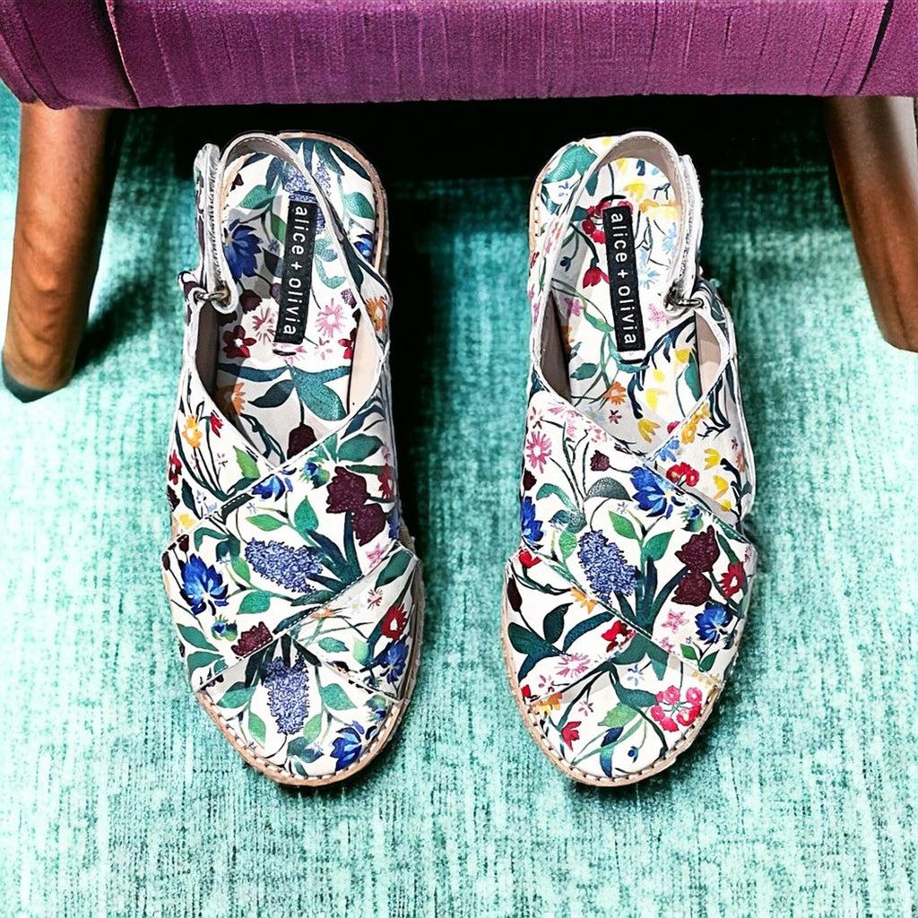Alice+Olivia River Chelsea Wildflower Painted Nappa Espadrille w/DustBag Size37