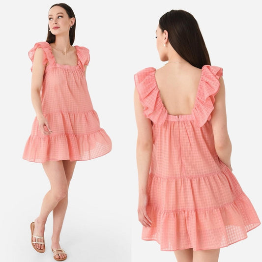 KATHARINE KIDD Maja PG Dress in Pink Gingham Print, Size L New w/Tag AMAZING!!