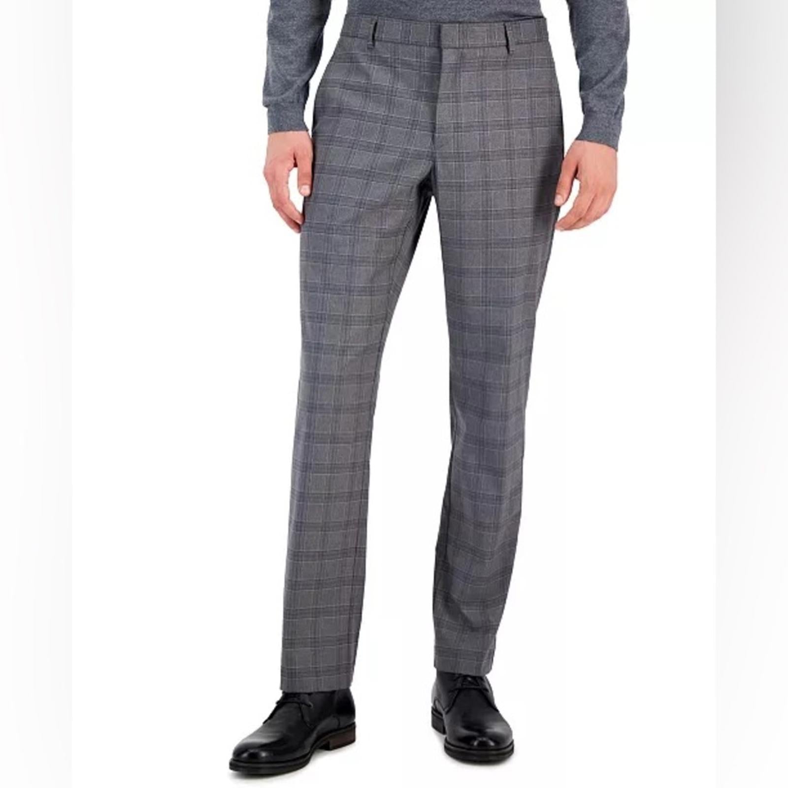 Tommy Hilfiger Modern-Fit Stretch Performance Pants, Grey/Blue Size 30W NWT