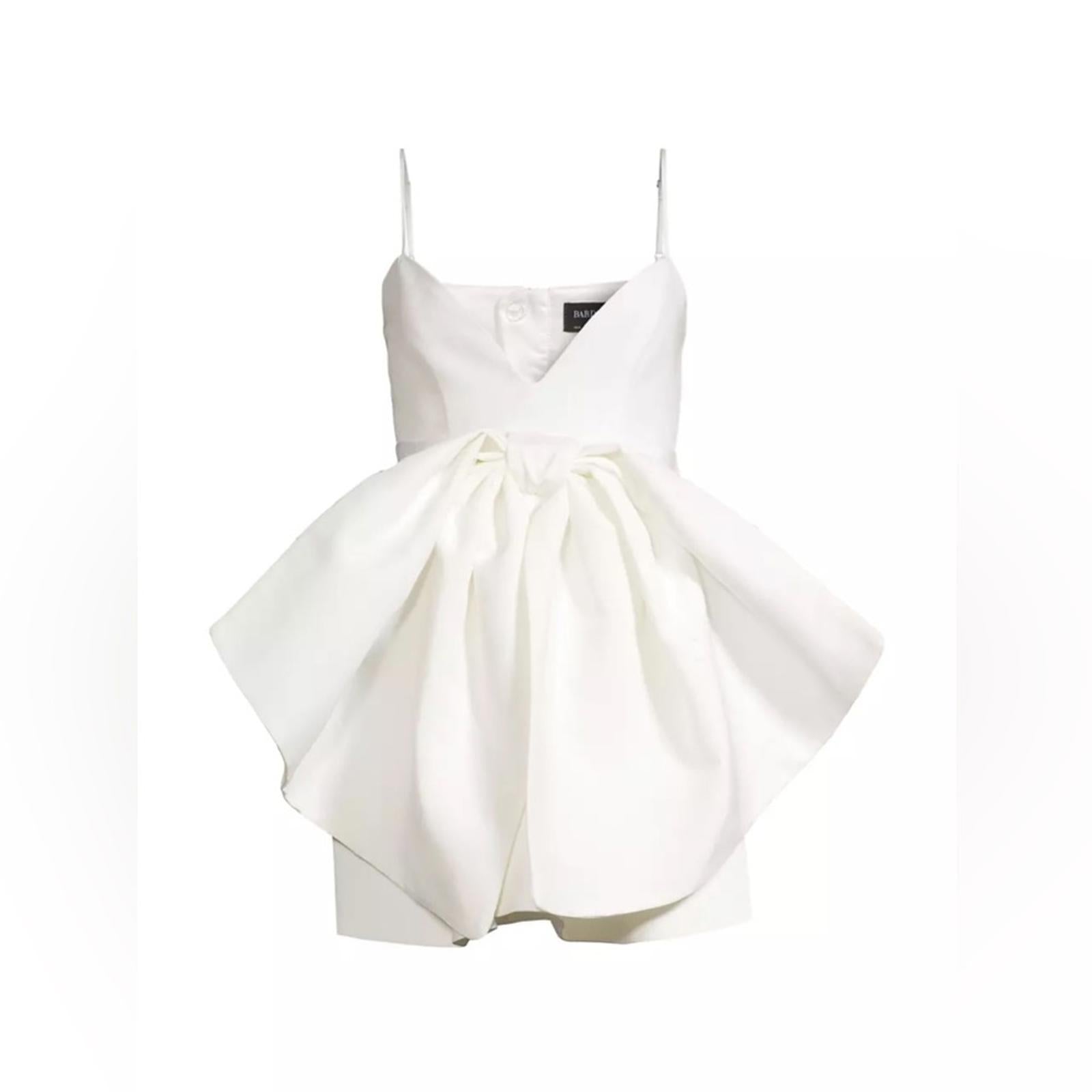 BARDOT Annabelle Statement Bow Minidress, Orchid White Size 6/M Retail $169