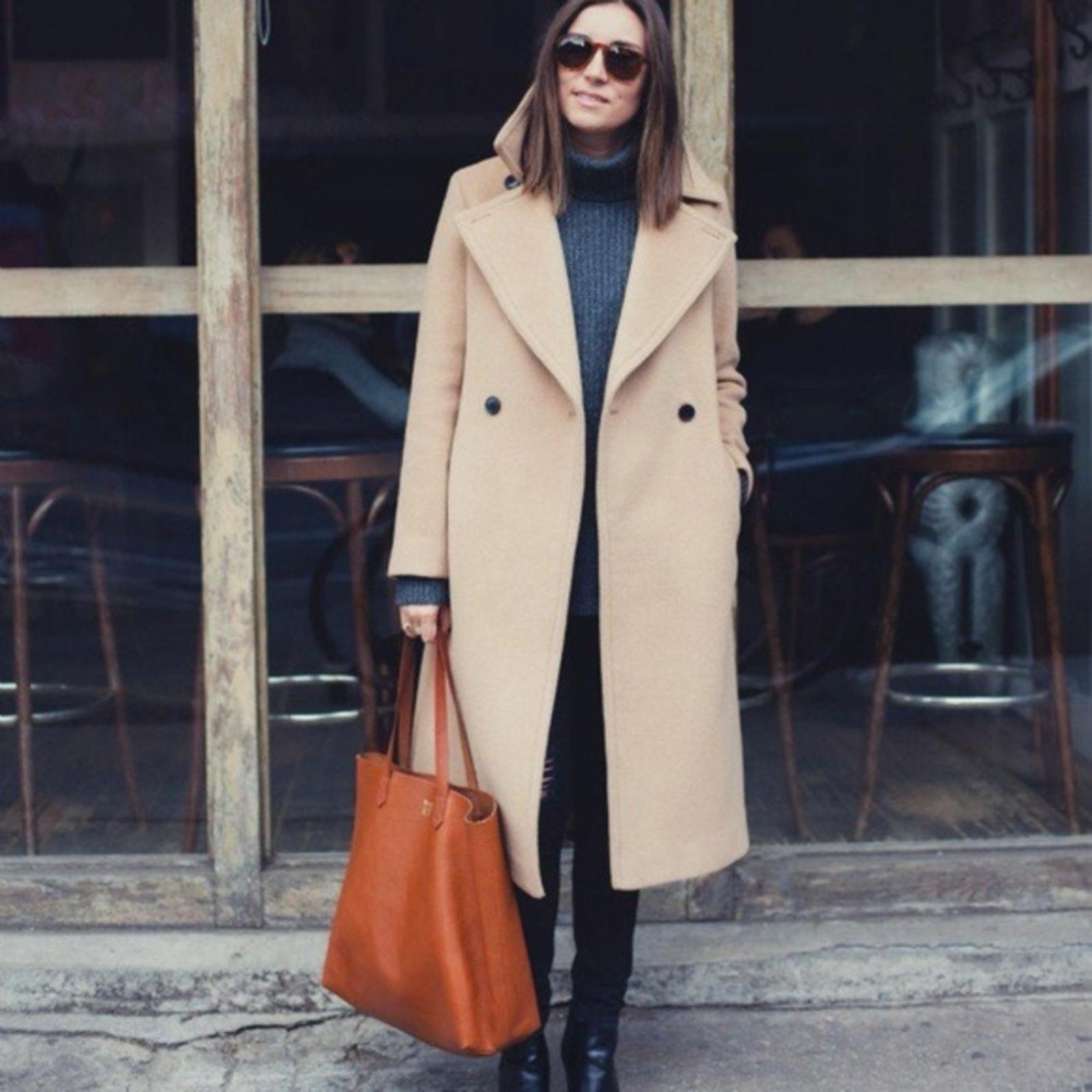 NEW Club Monaco Twill Wool-Blend Trench Coat in Camel Brown, Size M, Dry Cleaned