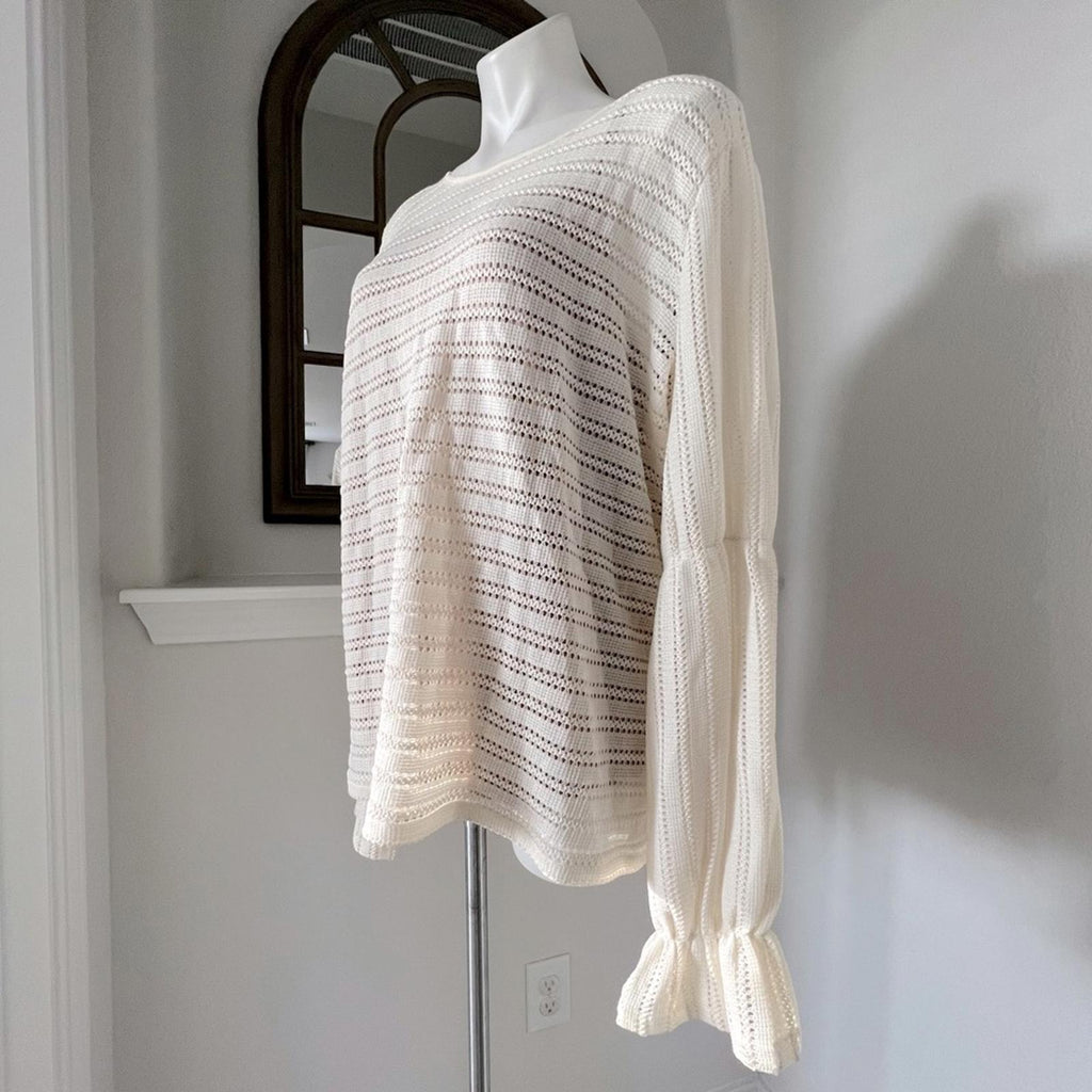 MK Long Sleeve Blouse in Bone/Cream, Size XL New w/Tag