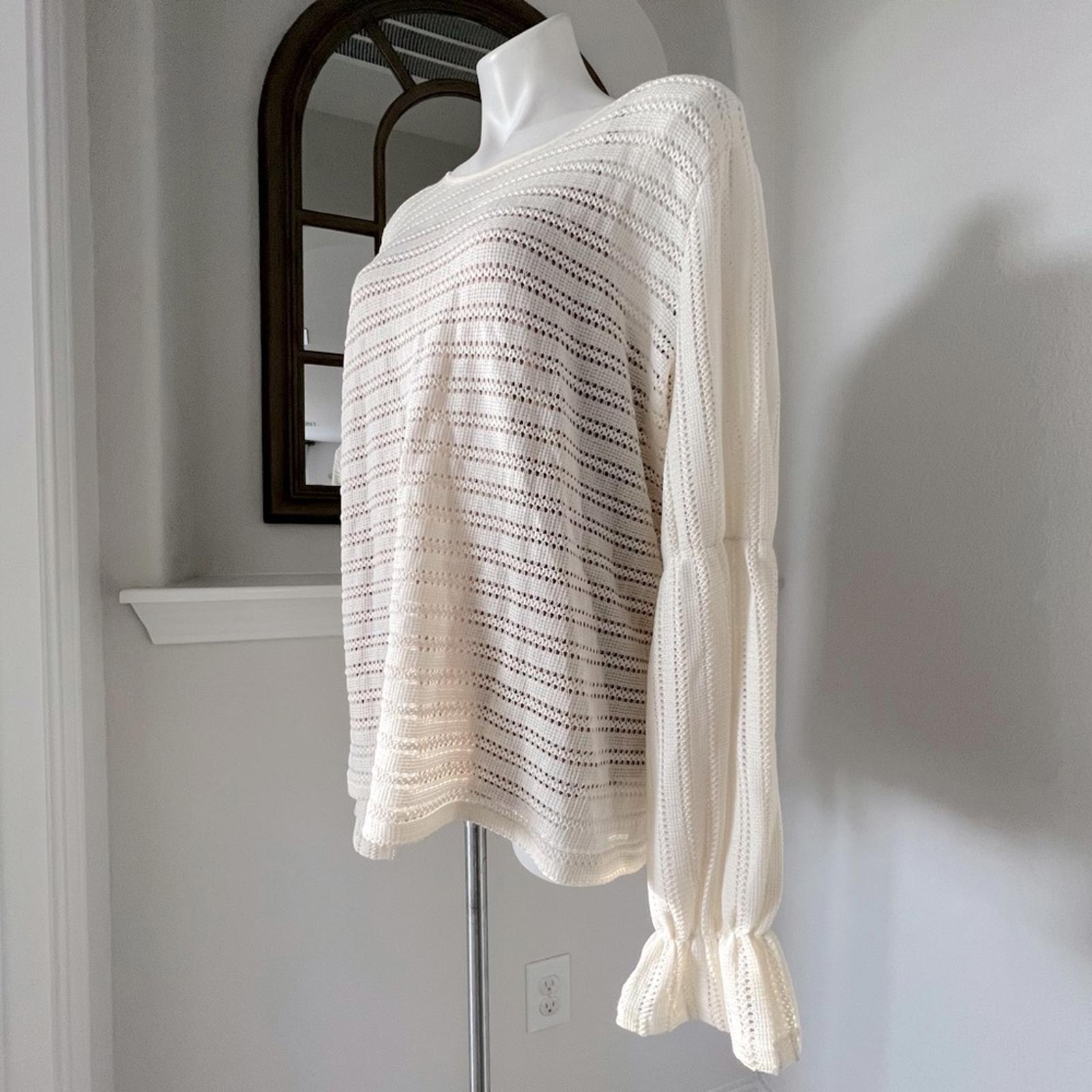 MK Long Sleeve Blouse in Bone/Cream, Size XL New w/Tag