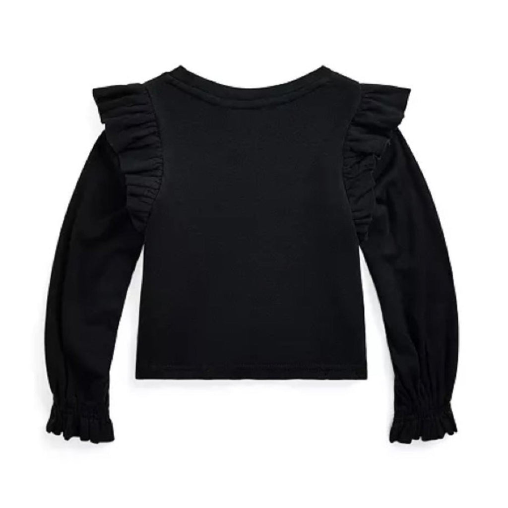 Polo Ralph Lauren Ruffled Cotton-Modal Long-Sleeve Sweatshirt, Size L(12-14) NWT