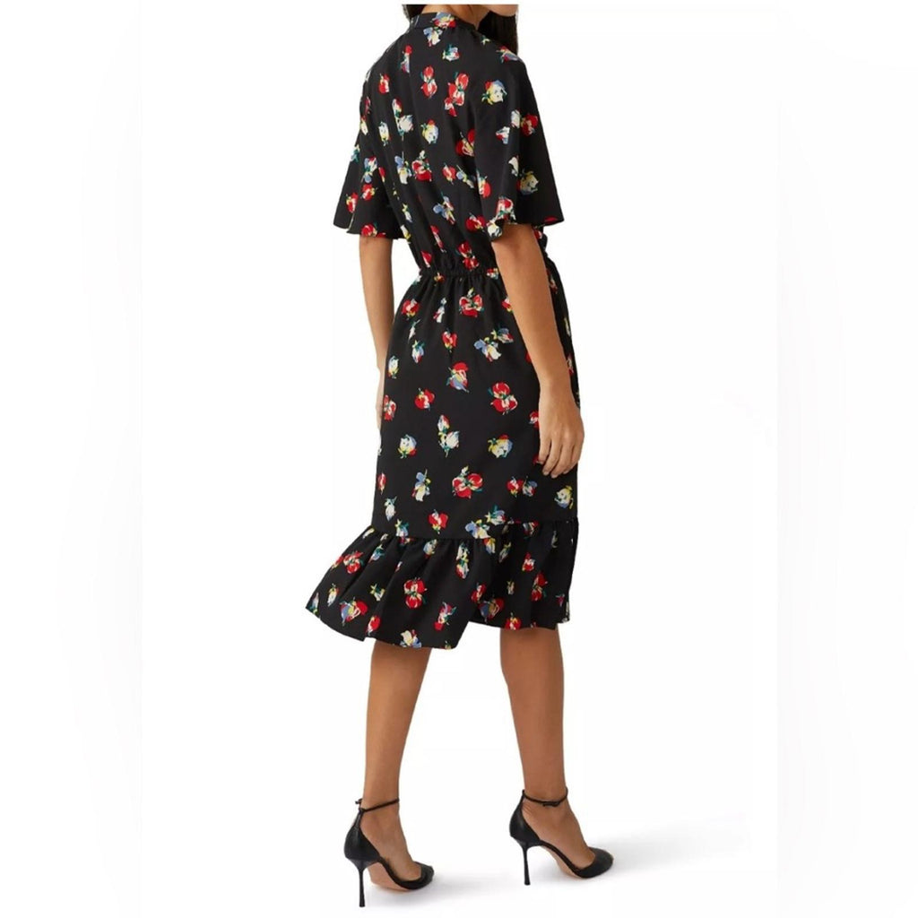 Lauren Ralph Lauren Floral Crepe Tie-Neck Dress, Size 14 EXCELLENT! Retail $155
