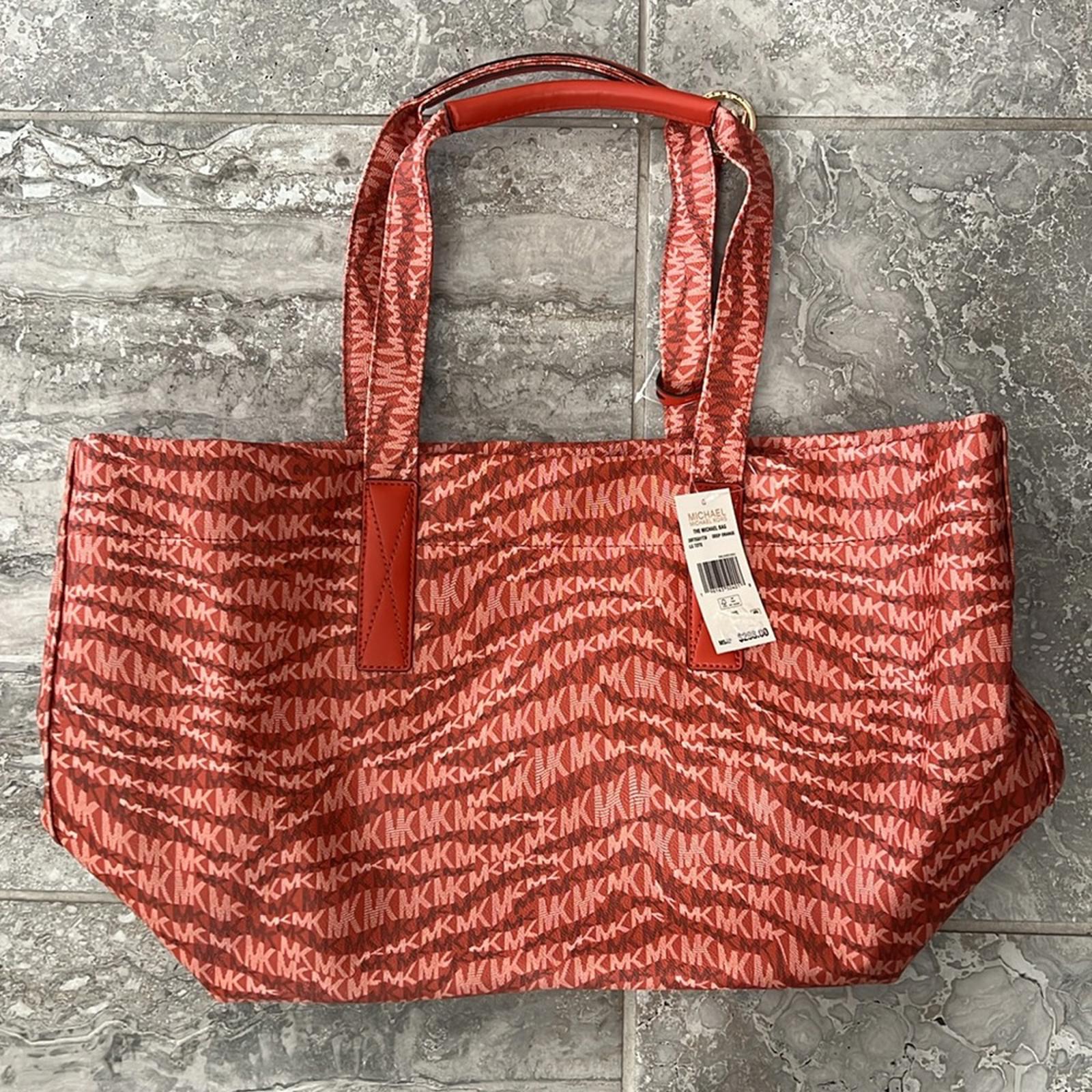 NWT Michael Kors The Michael Bag Tote, Deep Orange New w/Tag Retail $298