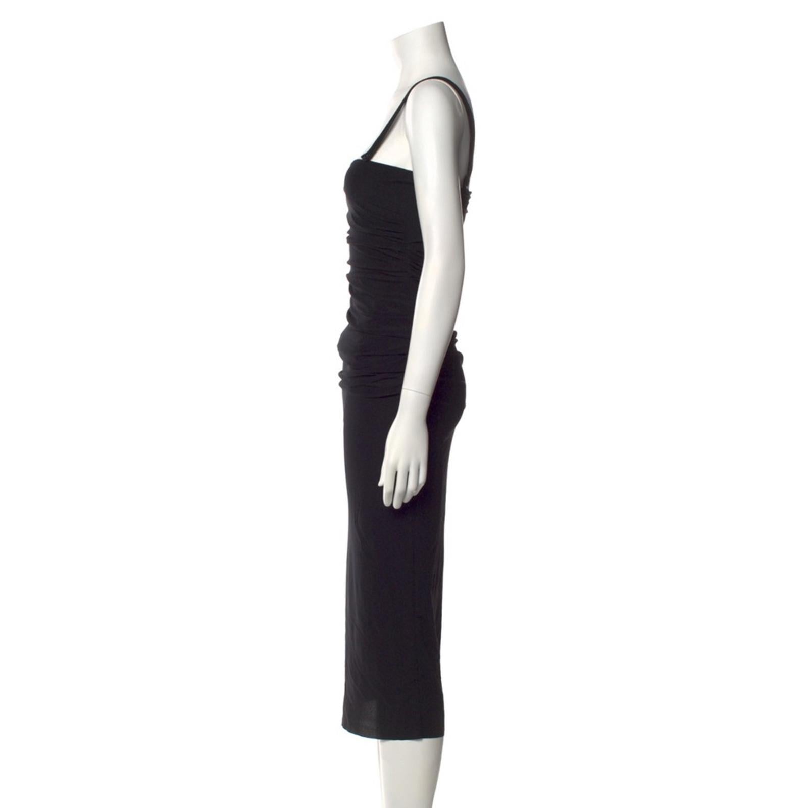 Helmut Lang Twist Midi Dress in Basalt Black, Size XXS NEW w/Tag $345