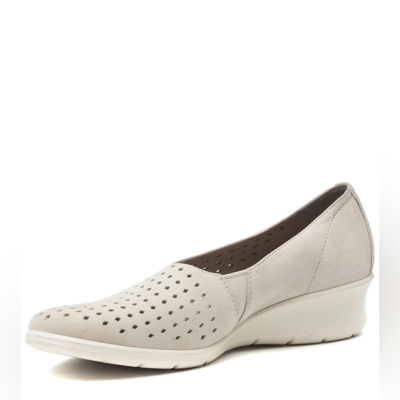 ECCO Felicia Gravel Leather Wedge Heel Shoes, Size EU 41 | US 10-10.5 New in Box