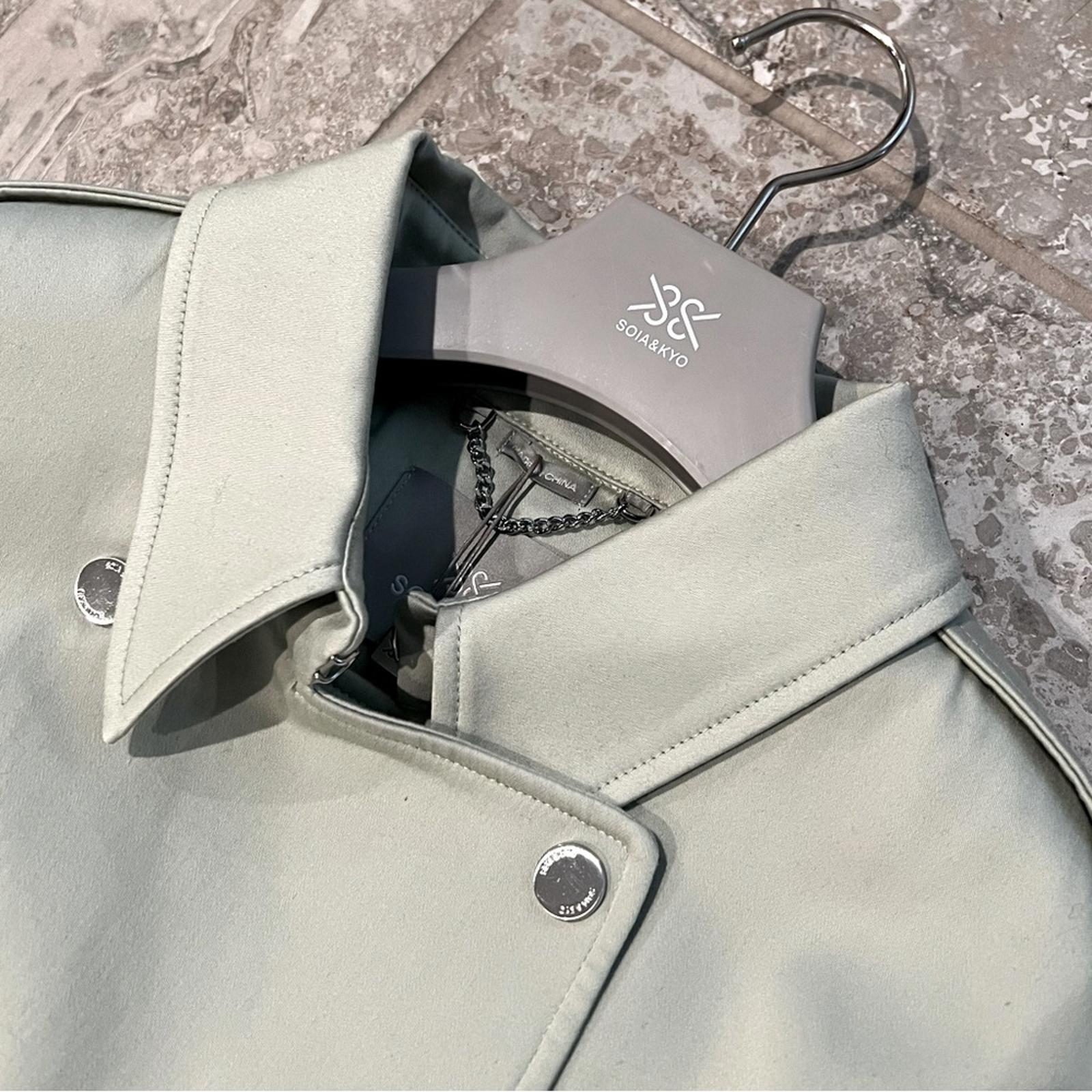 SOIA+KYO "Kya" Trench Coat w/Quilted Sleeves XL New w/Tag + Hanger Retail $445