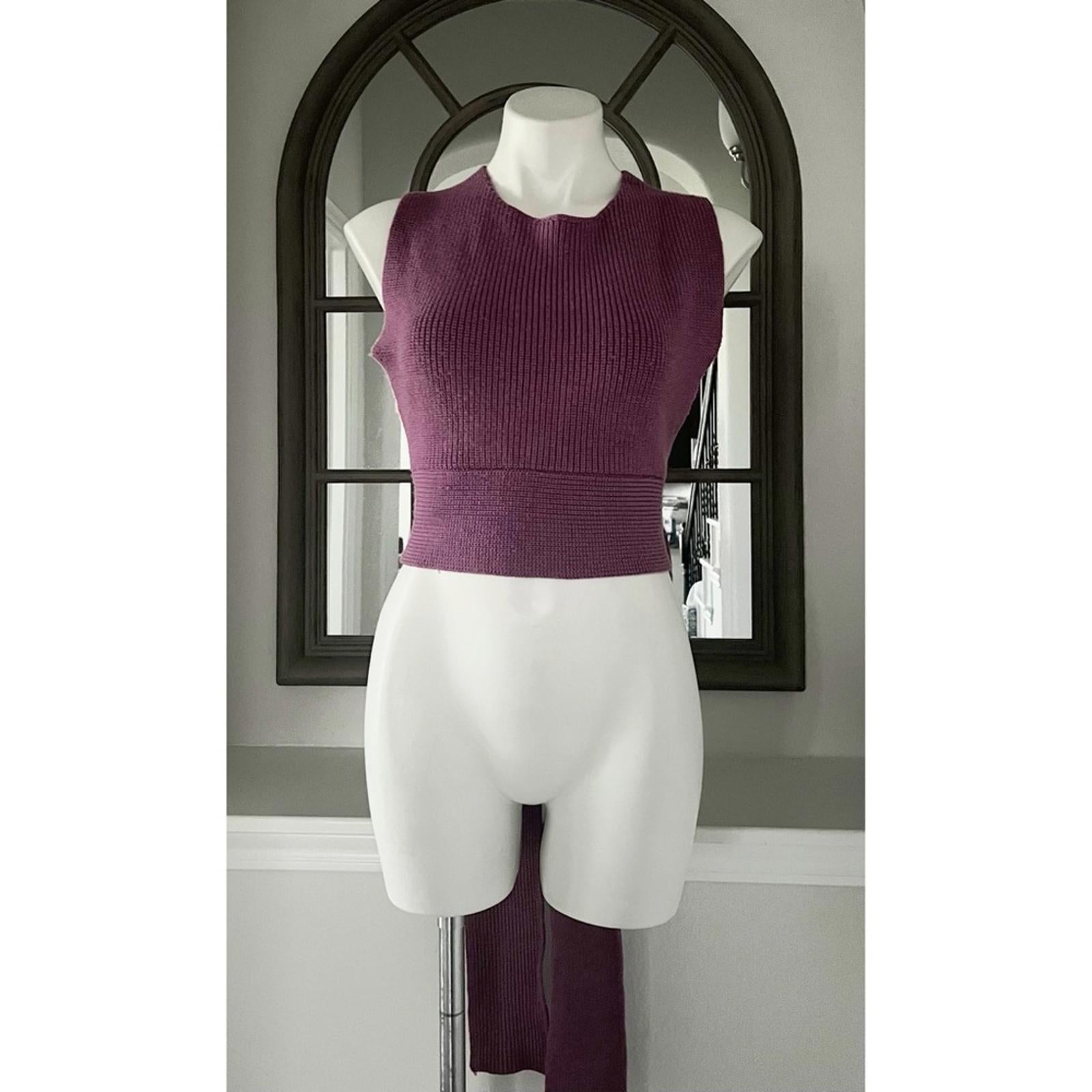 Free People Orchid Sweater Tank, Knit Tie-Back Top in Purple Size S EXCELLENT!