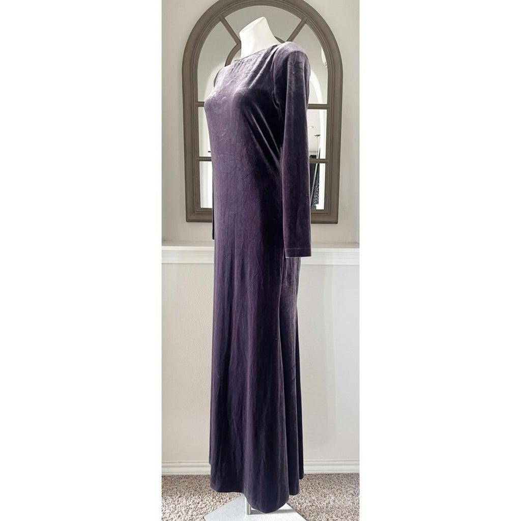 Donna Karan NY Jewel Low Back Velvet Gown in Purple, Size 10 NEW w/Tag $450