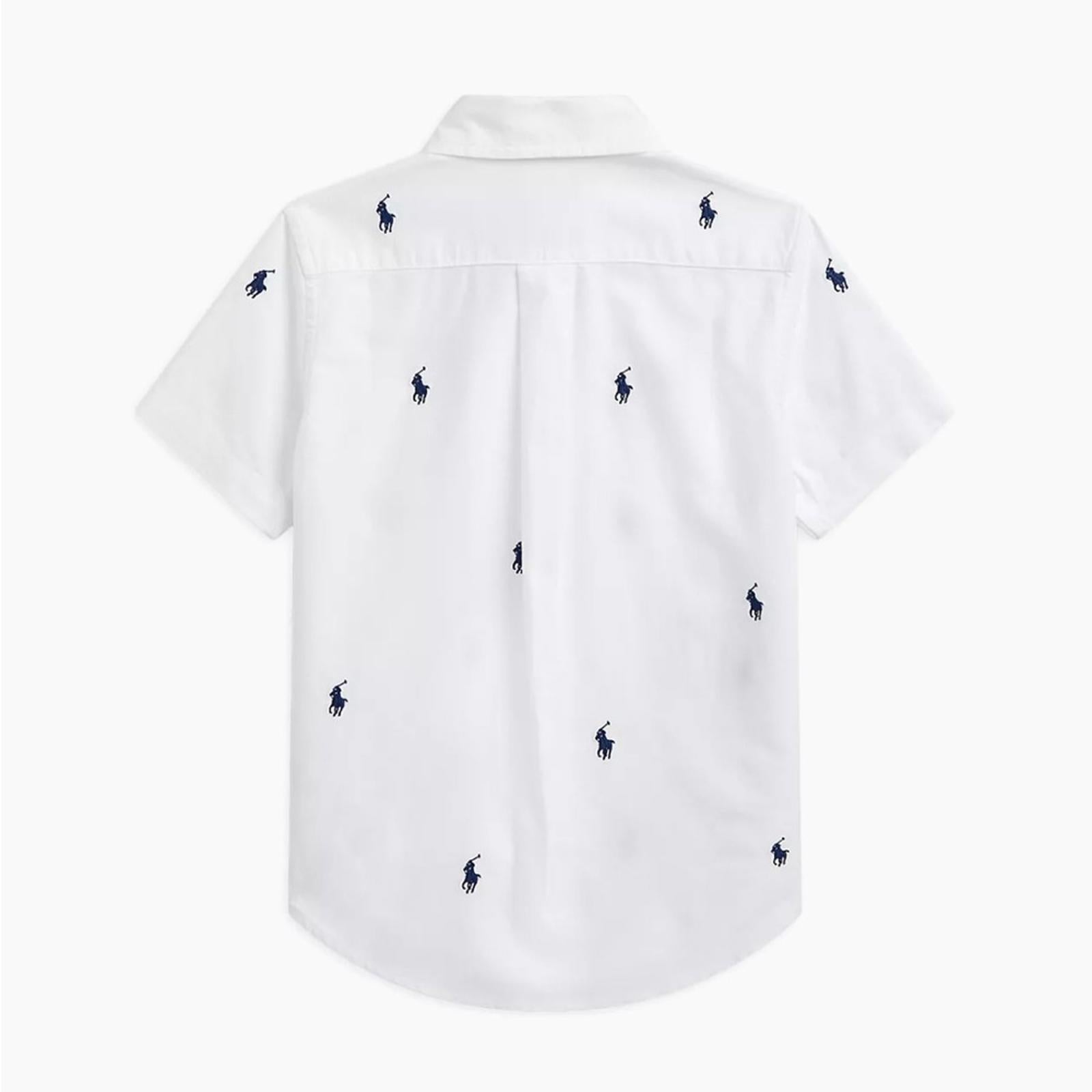 Polo Ralph Lauren Logo Embroidered Oxford Short-Sleeve Shirt Size XL(18-20) NWT