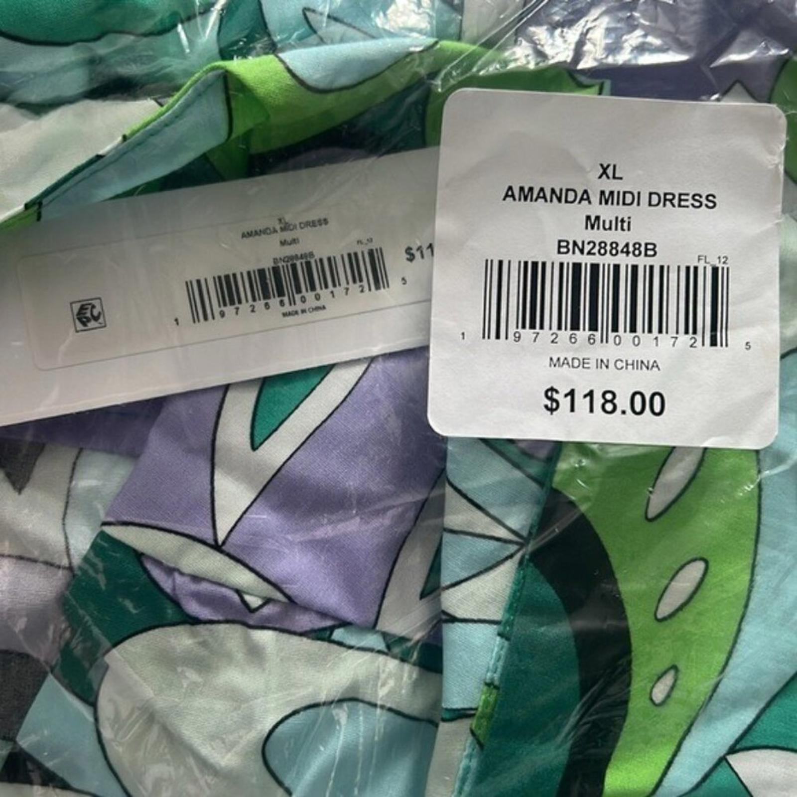 Steve Madden Amanda Cutout Midi Dress, Multi Size XL New w/Tag