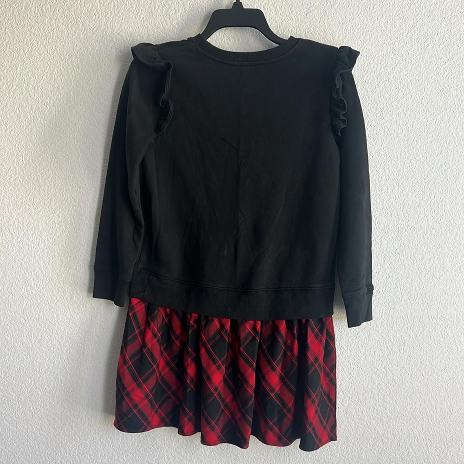 Polo by Ralph Lauren Plaid Fleece Black Sweatshirt Dress Size L(12-14) NEW w/Tag