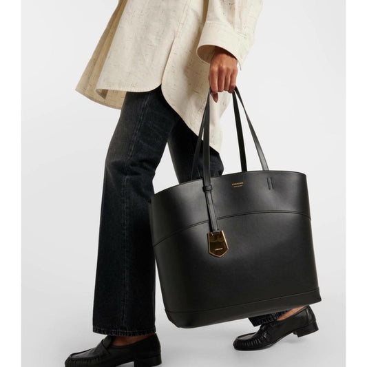 Ferragamo Charming Medium Leather Tote Bag in Black, New with Tag