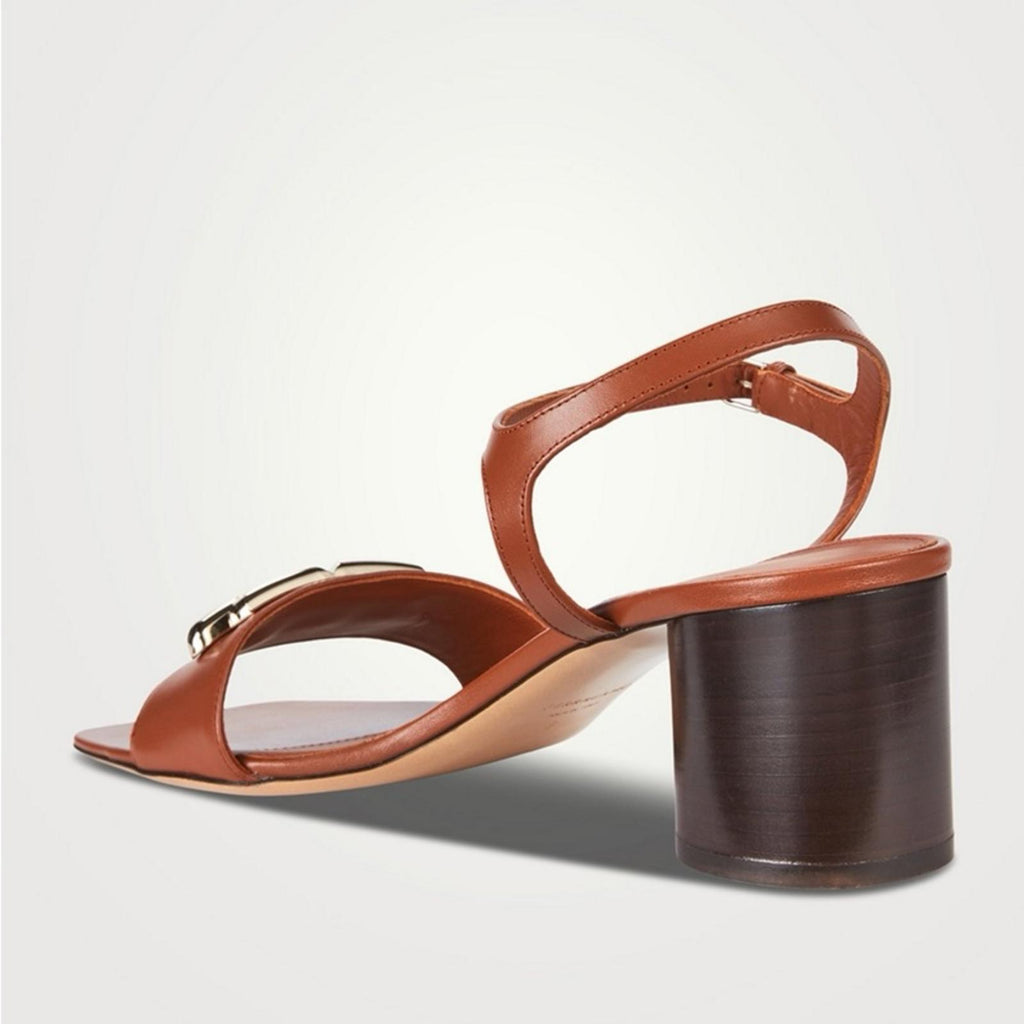 Ferragamo Priscilla Gancini Leather Ankle Strap Sandals, NEW, Size 7.5