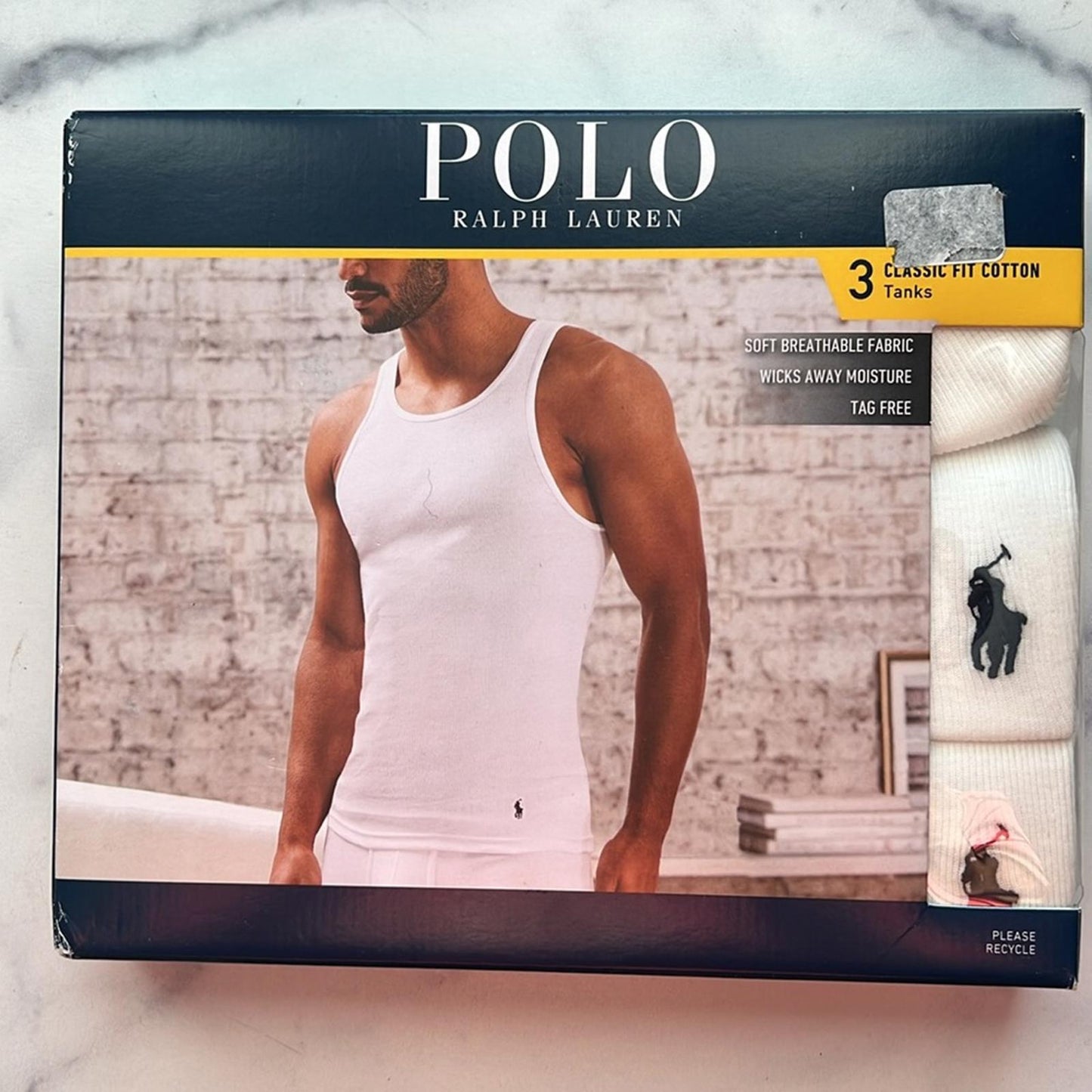 3-Pack Polo Ralph Lauren Ribbed Undershirt in White, New in Box $49.50