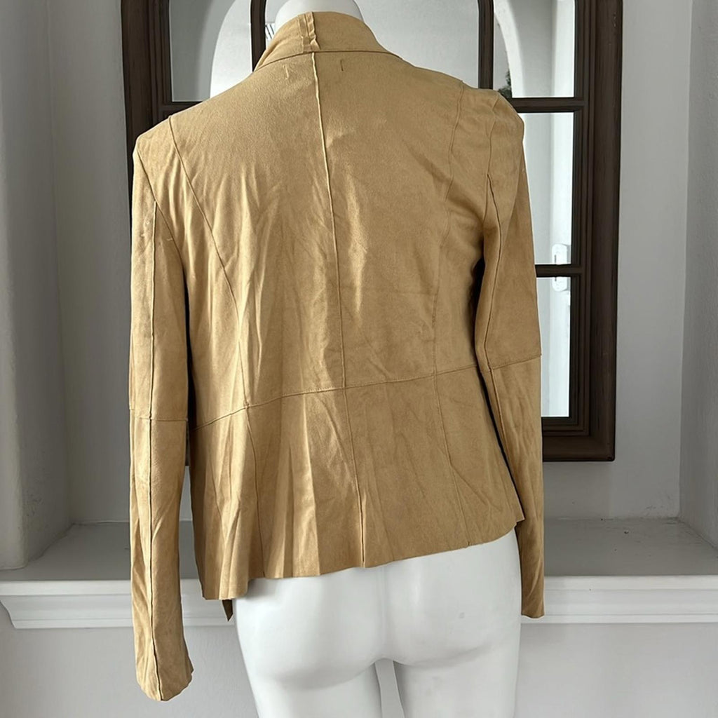 Bagatelle Faux-Suede Drape-Front Jacket, Size M New w/Tag