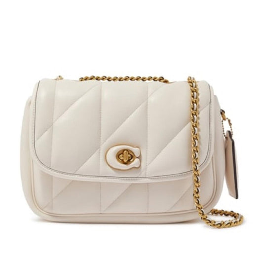 COACH Quilted Pillow Madison Shoulder Bag in Chalk, EXCELLENT!