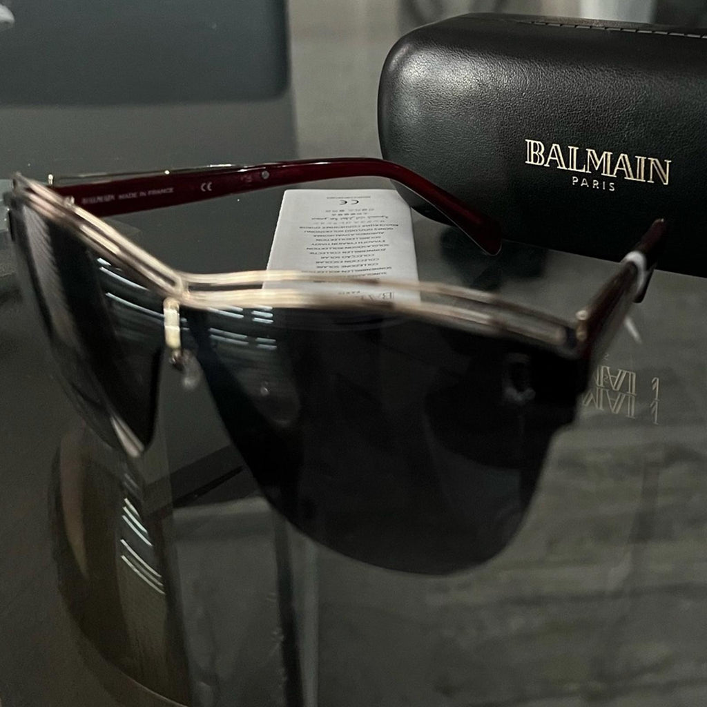 BALMAIN Sunglasses with Red Frames 70MM + Case New w/Tag