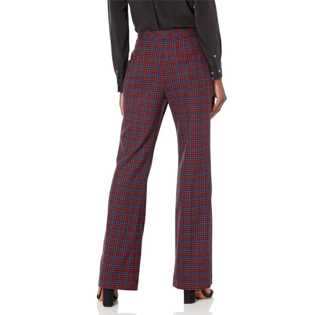 Trina Turk The Willis Flare Pants Multicolor Houndstooth Print Size 0 EXCELLENT!