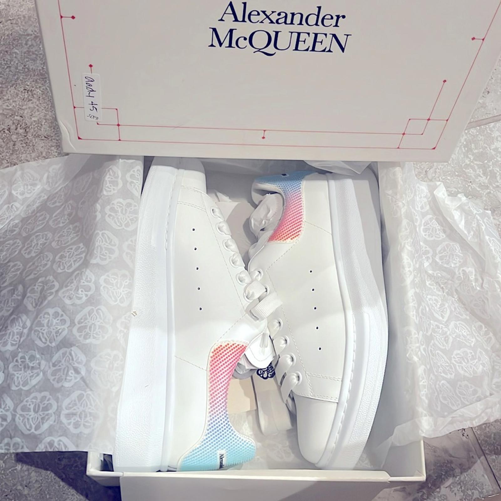 Alexander McQueen White Smooth Calf Leather Sneakers, Size EU 41 New in Box