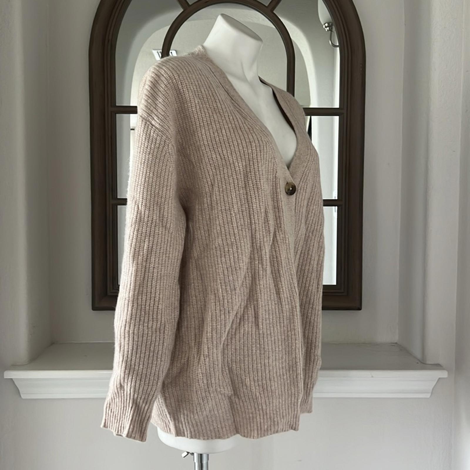C by Bloomingdale's Cashmere Ribbed Oversized Cashmere Cardigan Size L NEW