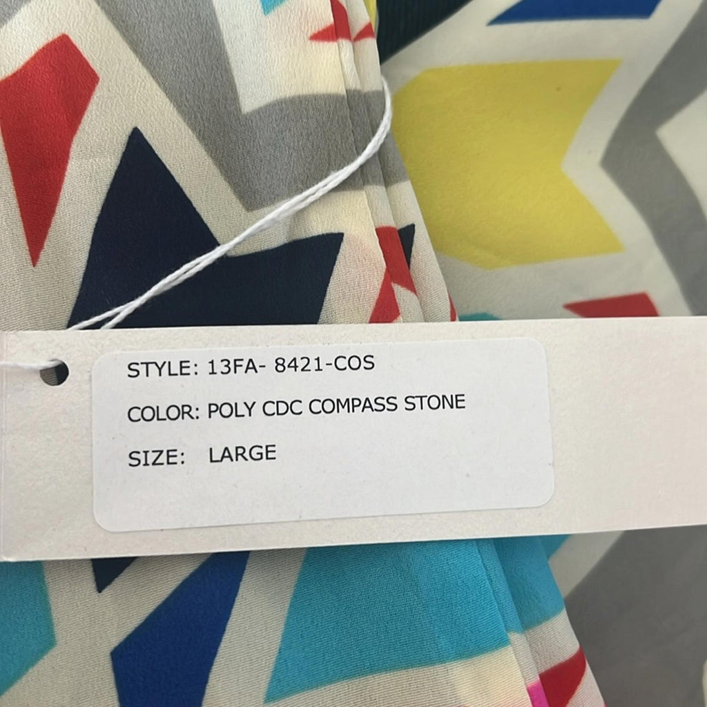 NWT Mara Hoffman Compass Long Sleeve Geometric Print Dress Size L New w/Tag $264