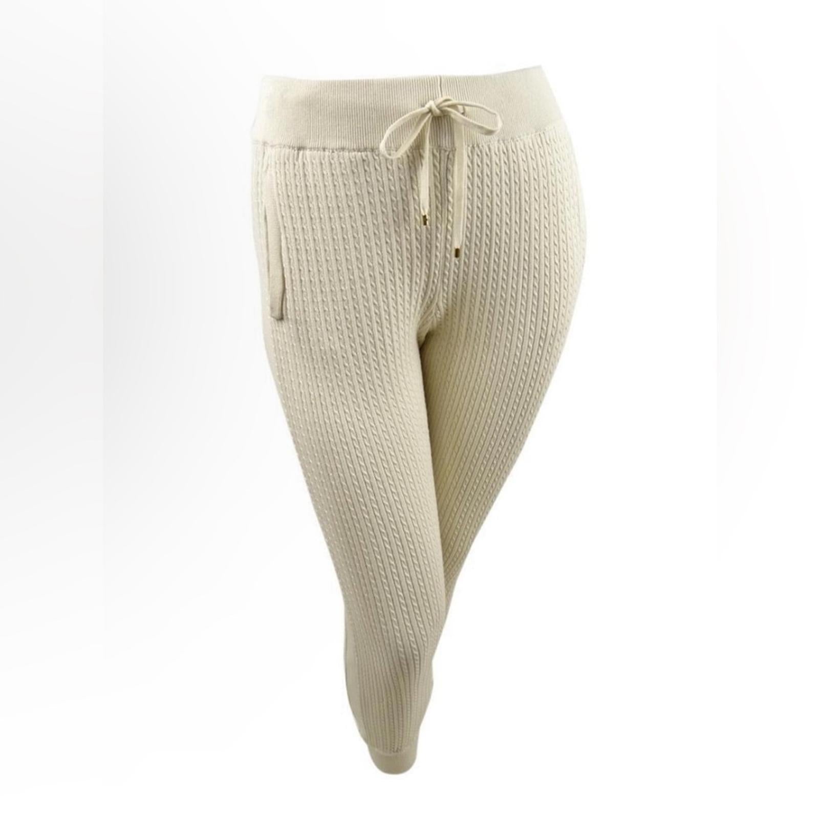 Lauren Ralph Lauren Cable-knit Jogger Pants Plus Size XXL, Winter Cream NWT $145