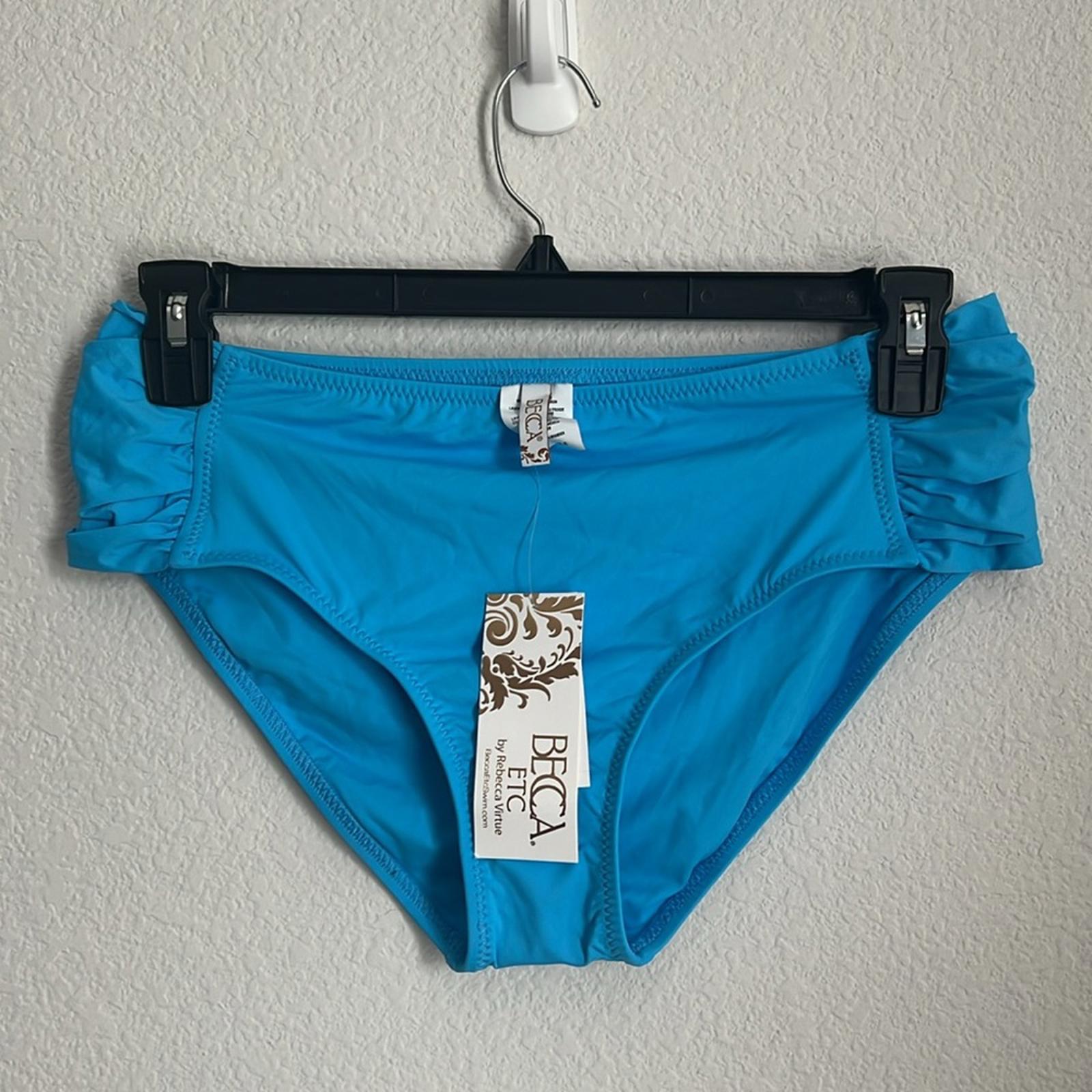 BECCA Etc Ruched Hipster Swimsuit Bottom in Blue, NWT, Size 0X (14-16)