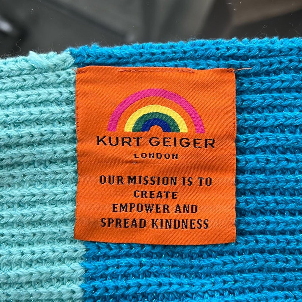 Kurt Geiger Knit Rainbow Scarf, Multicolor/Unisex One Size EXCELLENT!
