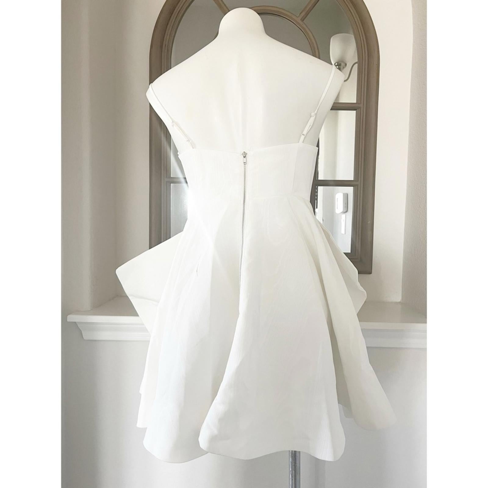 BARDOT Annabelle Statement Bow Minidress, Orchid White Size 6/M Retail $169
