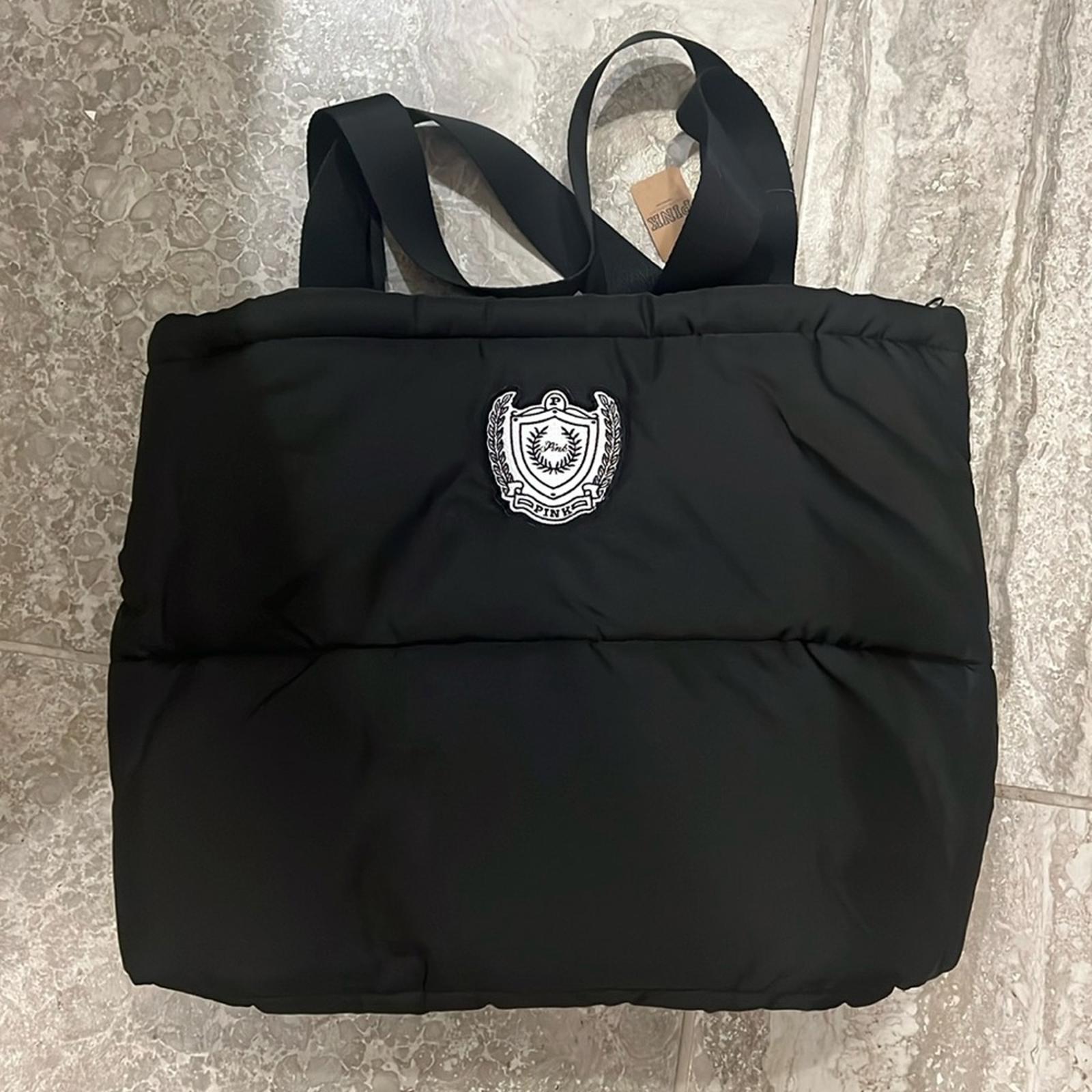 PINK Victoria’s Secret Quilted Tote Bag, Black New w/Tag Retail $49.95