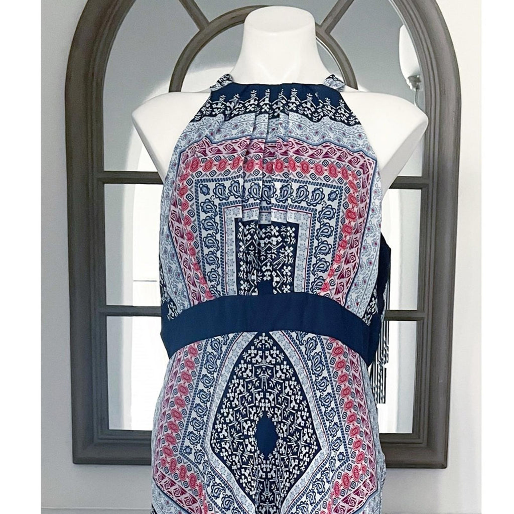 Sandra Darren Halter Sundress w/Handkerchief Hem, Size 16