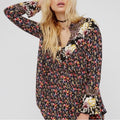 Free People Wildflower Fields Henley Top, Size M, EXCELLENT!